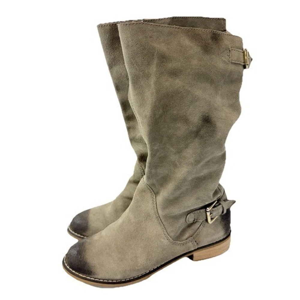 Kelsi Dagger Tassie Women's Mid Calf Boot‎ Size 8.5M Taupe Suede Pull On Western
